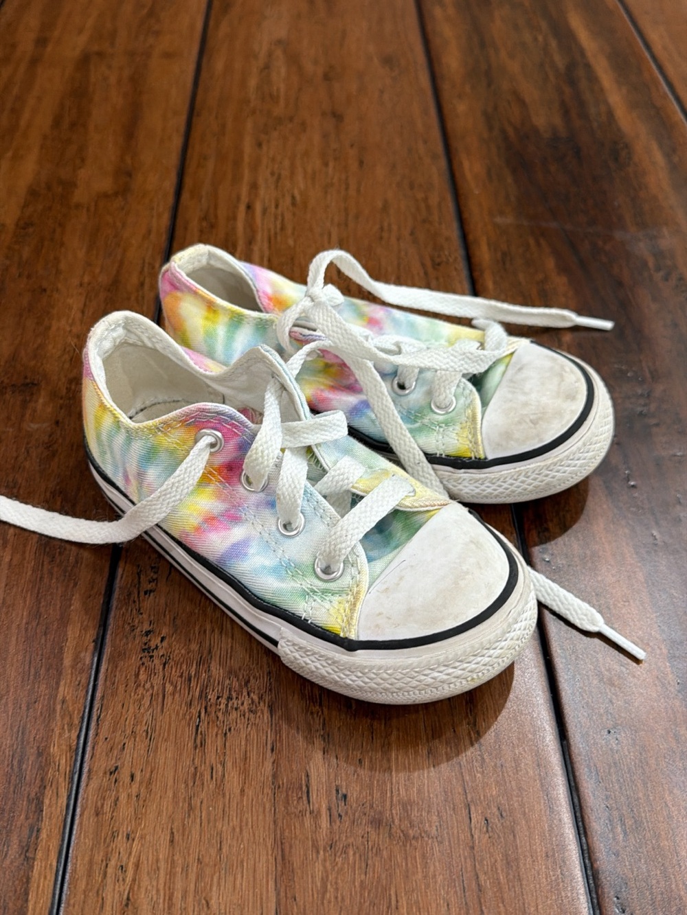 Converse Kids Tie-Dye Canvas Sneakers - White with Multicolor